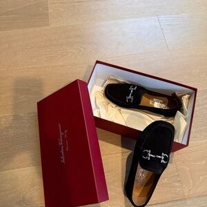 Woman’s designer suede loafers